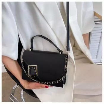 Пряжка Trend Crossbody Сумка Женская PU Кожаная Квадратная Сумка Через Плечо синий