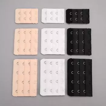 Пряжка Удлинитель бюстгальтера Гибкий удлинитель ремня 2/3/4 крючка Черный Белый Телесный Three rows two buckles