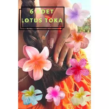 Пряжка-защелка «Цветок лотоса» 9 см 6 шт.