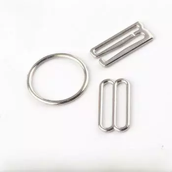 Пряжки для регулировки нижнего белья с гальваническим покрытием из серебра - размеры 0,8 см, 1,0 см, 1,5 см 0.8CM 0 buckle piece серебряный