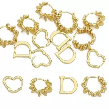 Пряжки для ушей, медная шестерня, гальваника, золото 14 карат, 2 шт./пакет 14*14mm*2pcs