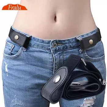 Пряжки унисекс FRALU могут быть свободно регулируемыми ремнями. Простой тонкий спортивный тренд. Удобный эластичный невидимый ремень. Дикий тонкий ленивый ремень. белый