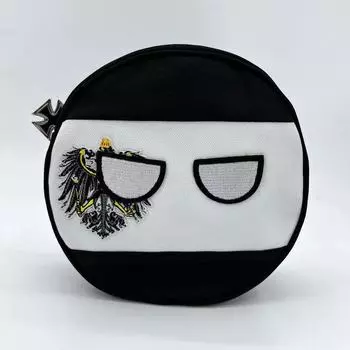 Prussian Ball Simple Edition Large Capacity Pencil Case, Oxford Cloth Ultra Light Round Stationery Bag, Iron Cross Zipper