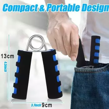 Пружинная рукоятка, силовой тренажер для пальцев, силовой тренажер, губка, усилитель захвата предплечья, расширитель запястья, тренажер для рук синий