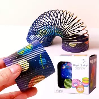 Пружинная спираль Blue Planet Rainbow, Игрушка-пружина Space Rainbow. Отличные развивающие игрушки, детские подарки и сувениры для детских вечеринок. One Size