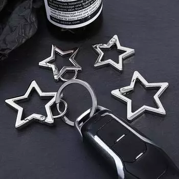 Пружинная застежка в форме звезды, металлический карабин, брелок для ключей, зажим для сумки, крючок, собачья цепочка, пряжка, разъем, аксессуары для изготовления ювелирных изделий своими руками серебряный