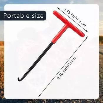 Пружинный крюк для выхлопной трубы мотоцикла Т-образный ручной съемник ремонтный инструмент универсальные аксессуары для двигателя чёрный