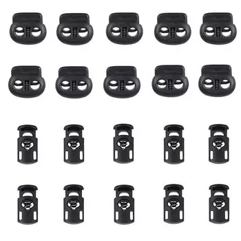 Пружинный шнур 20 штук 2 отверстия x 10 бочкообразного типа 1 отверстие x Пластиковый шнур диаметром 6 отверстий для заглушки наружного использования, (раунд + 10) замок, стопор,