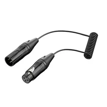 Пружинный выдвижной шнур XLR «папа-мама» 3-контактный аудиокабель для подключения провода для микрофона и микшера длиной 50 см