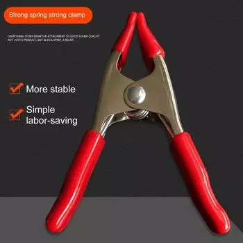 Пружинный зажим, профессиональный нескользящий прочный зажим для фона из высокоуглеродистой стали, бытовые принадлежности красный