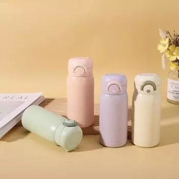 Прыгающая чашка из нержавеющей стали 304, эластичная крышка с одной кнопкой, детская кружка для мужчин и женщин. Высококачественные портативные чашки. 300ml жёлтый