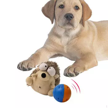 Прыгающий интерактивный мяч для игрушек для собак, пищащий плюшевый питомец для маленьких и больших размеров Hedgehog