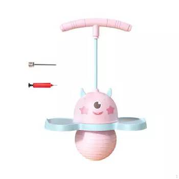 Прыгающий мяч-упражнение с ручкой для занятий фитнесом синий