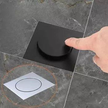 Прыгающий слив для пола из нержавеющей стали 304, квадратный, 10 см, для ванной комнаты, пресс-подбор 50 труб, круглая, антизапаховая, сливная группа, всплывающий слив