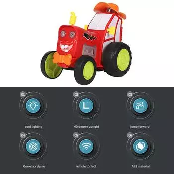 Прыжки на радиоуправлении, игрушечная машинка, уникальная танцевальная машинка с дистанционным управлением, трюковая машинка со светом и музыкой, качели, катящиеся, электрическая игрушечная машинка, детский подарок красный