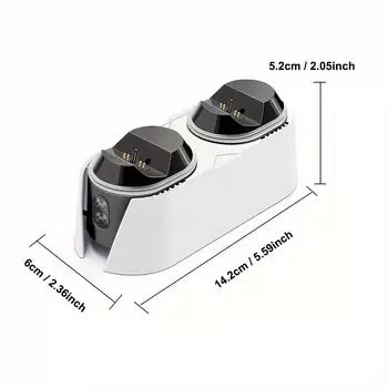 Зарядная станция для контроллера PS5 с адаптером переменного тока для быстрой зарядки 5 В/3 А, подставка для зарядки двух контроллеров для Playstation 5 чёрный