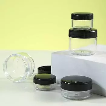 PS Коробка и флакон для крема для косметической упаковки: Пробные упаковки и упаковка образцов по 5 г, 10 г, 15 г, 20 г. 3g чёрный