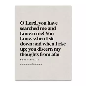 Псалом 139:1-2 библейских стихов, холст, картина, современное библейское Писание, настенное искусство, христианская вера, Настенный декор, изображение, библейская цитата, письмо 21x30cm No Frame
