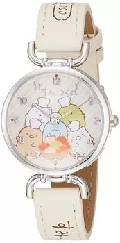 [Псевдоним] Часы Sumikko Gurashi Аналоговый водонепроницаемый кожаный ремень Sumikko Pankyoshitsu WW21060SXSG Girls Beige