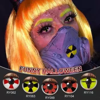 Pseyeche Demon Slayer Cospaly Контактные линзы Red White BioHazard Контакты Red Daisy Halloween Контактные линзы Компас Контакты 14.0mm