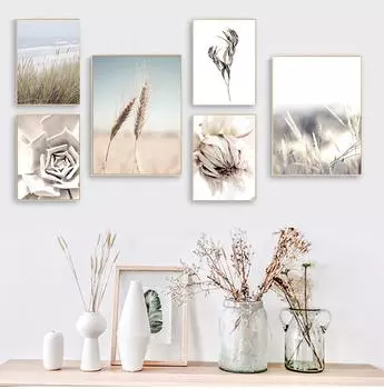Пшеница сушеный цветок тростник суккулентные растения настенная живопись на холсте плакаты на скандинавскую тему и принты настенные панно для декора гостиной без рамки 21*30cm