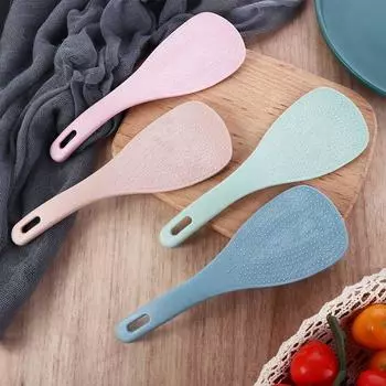Пшеничная солома Столовая посуда Лопатка Столовые приборы Лопатка для риса Ложка для риса Кулинарные инструменты Лопатка для риса Pink