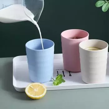 Пшеничная соломенная кофейная кружка, термостойкая кружка для чая и молока, многоразовые переносные чашки для зубных щеток, бытовые, для взрослых и детей 301-400ml бежевый