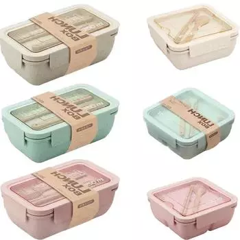 Пшеничная соломенная ланч-бокс, посуда для микроволновой печи, контейнер для хранения продуктов, суповая чашка, ланч-бокс для детей, полезный контейнер для бенто без BPA