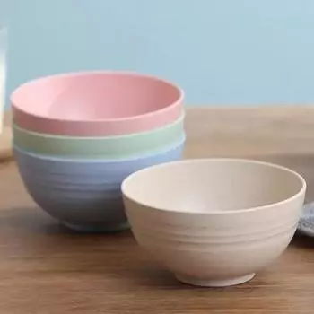 Пшеничная соломенная миска с защитой от падения, обеденная миска из пластикового волокна, разделенная обеденная миска, поднос для закусок из мультфильмов, посуда для завтрака, кухонная утварь