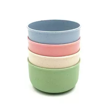 Пшеничная соломенная миска Утолщенная антикапельная миска для риса Суповая миска Студенческая миска для лапши Мужская миска Круглая пшеничная миска зелёный