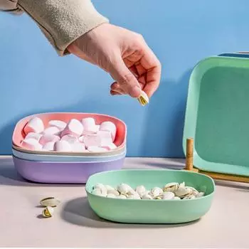 Пшеничная соломенная посуда Тарелка для вертелов Пластиковые бытовые десертные тарелки Мусорная тарелка Соусница Маленькая квадратная тарелка