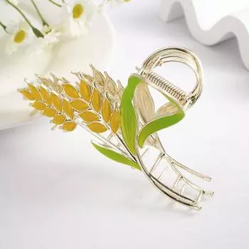 Пшеничная заколка для волос Металлическая заколка-автомат для женщин Заколки Стразы Модный сплав Заколки-крабы для волос Девушки Хвост Аксессуары для волос Головной убор