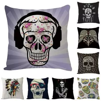 Психоделический череп с принтом наволочка декоративная наволочка офисный диван квадратная наволочка домашний декор наволочка 40x40cm