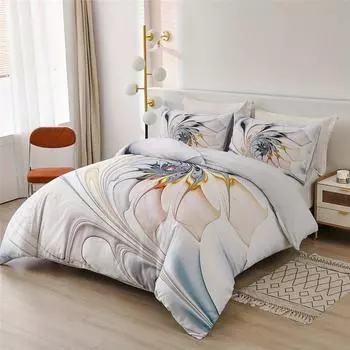 Психоделический цветочный комплект пододеяльников 3D постельное белье для декора комнаты в общежитии абстрактный цветочный принт включает в себя 1 пододеяльник и 2 наволочки 135X200cm