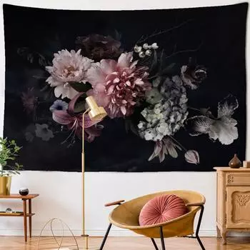 Психоделический цветок гобелен настенный волшебный богемный стиль хиппи TAPIZ Мандала общежитие домашний декор 95x70cm