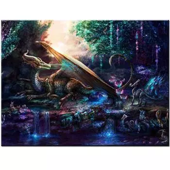 Психоделический дракон 5D алмазная живопись полная квадратная круглая дрель Алмазная вышивка триптих наборы крестиков домашний декор S187 Full Round 20x30CM