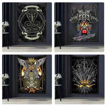 Психоделический гобелен с изображением животных Таро, настенный гобелен, колдовство, богемный хиппи, мандала, TAPIZ, домашний декор для комнаты 95x70cm