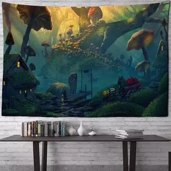 Психоделический Грибной Гобелен Гадание Психический Настенный Гобелен Хиппи Бохо Симпатичные Украшения Комнаты Волшебные Гобелены Искусство Домашнего Декора 100x75cm