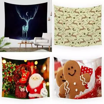 Психоделический лось Луна, Рождественское украшение, гобелен, канун Рождества, Новый год, праздничная атмосфера для дома 100x75cm