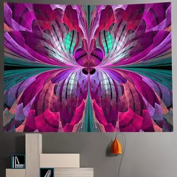 Психоделический Мандала Арт Гобелен Хиппи Бохо Декор Фон Большой Размер Простыня Диван Одеяло Эстетический Декор Домашнего Декора 100X75CM