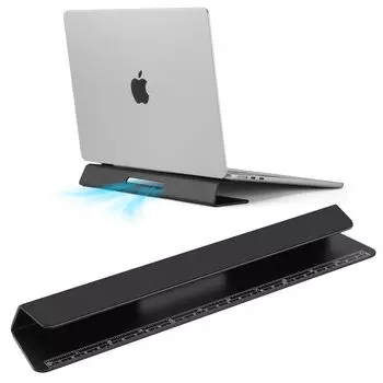 Psitek Aluminum Laptop Cooling Stand Improved Comfortable Work and Stability Compatible with MacBooks and All Laptops Ruler Included 2024 Edition - чёрный