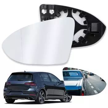 PSLER® Car Rear View Left Passenger Side Mirror Glass Replacement with Back Plate Compatible with Volkswagen