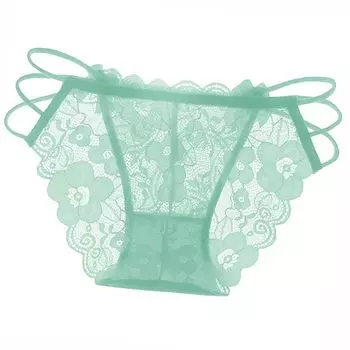 PT154 [Одно ограничение] Нижнее белье, Трусы, Линжери, Шорты, Прозрачный, Цветочный, Лента, Стринги, Сексуальный, Женский, (зеленый)