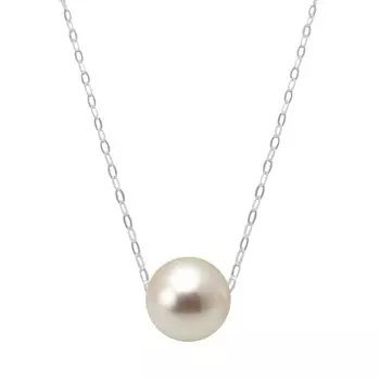Pt Akoya Pearl Necklace with Hanadama Identification Card Platinum Pearl Through Necklace 1 Pearl 8mm [Hana Kirari] 8.0mm / (Pt900)