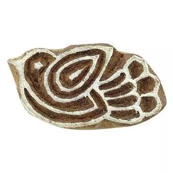 Птица Индийский Деревянный Блок Искусство Ручной Резной Печатный Блок Текстильный Штамп 1.5 x 0.7 Inches