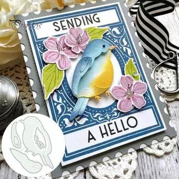 Птица металлический штамп для скрапбукинга тиснение карты изготовление DIY бумажная ремесленная форма серебряный