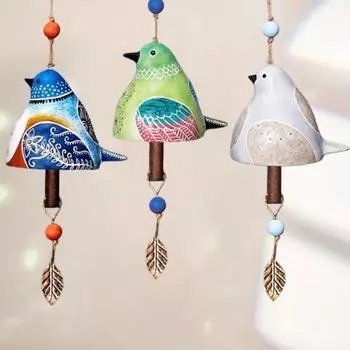Птица Песня Колокольчик Подвесное Украшение Весенняя Смола Птица Ветра Перезвон Открытый Сад Двор Красочная Птица Орнамент Подвеска Рождественский Подарок На День Рождения красный
