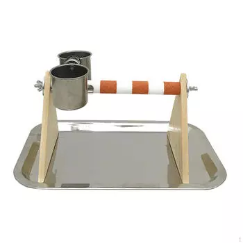 Птица Попугай Игровая Площадка Попугаи Игровая Площадка Износостойкая Кормушка Деревянная Жердочка Для Попугаев White Orange