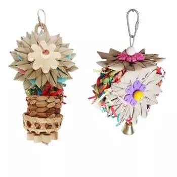 Птица Попугайчики Игрушка Качели Подвесные Натуральные Растения Игрушка Коренной Зуб Подвесные Игрушки Красочные X3UC