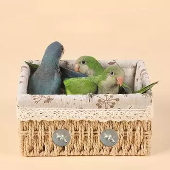 Птичье гнездо для попугая, спальное гнездо из кожи тигра, подставка для пиона, ара, платформа, маленькая птица, теплое гнездо, сотканное вручную, игрушечные принадлежности